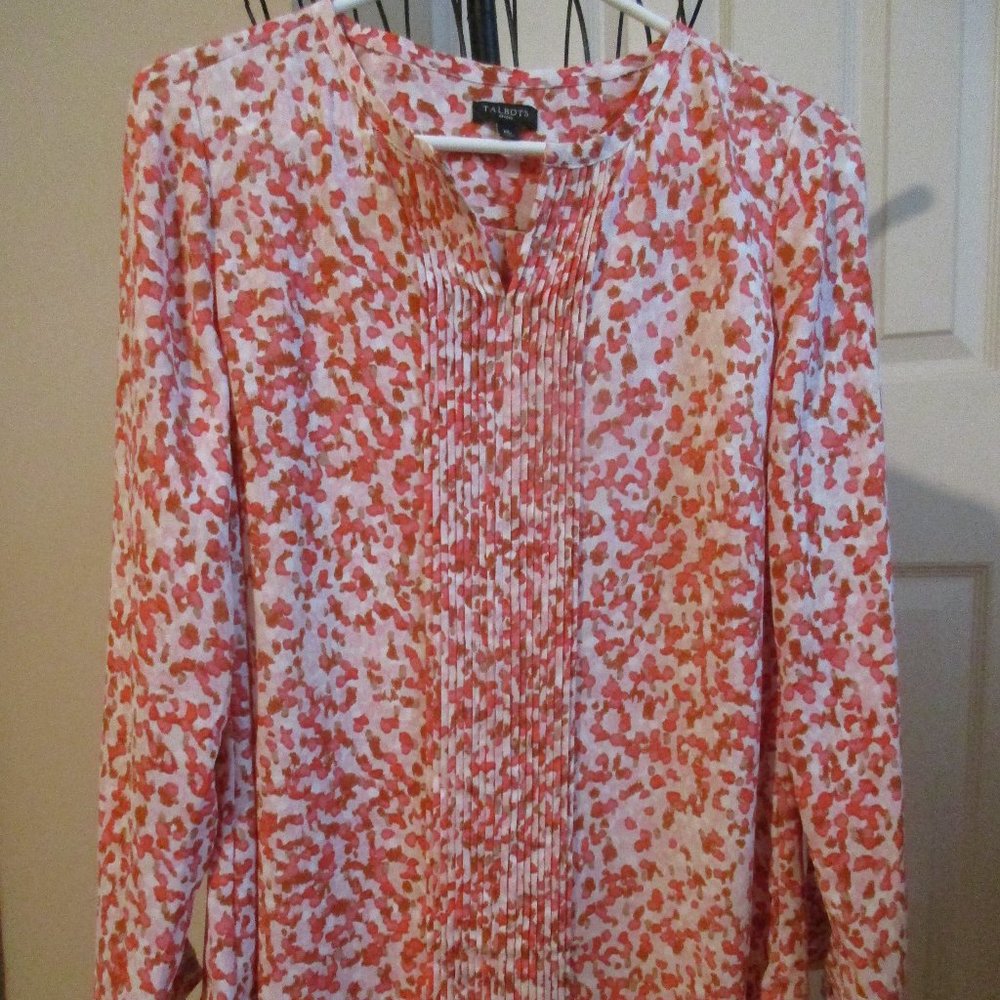 Gorgeous Talbot's Orange Print Blouse Med